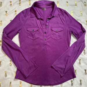 Marmot XS Shirt Long Sleeve adjustable, 1/2 button down, EUC. Light purple.